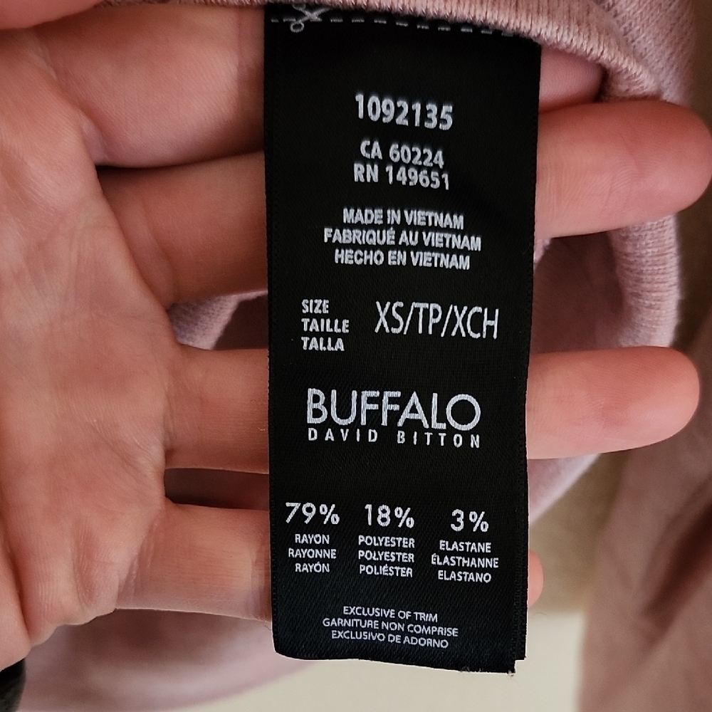 Buffalo David Bitton Pink Long Sleeve Crew Neck Sweatshirt - Picture 3 of 8